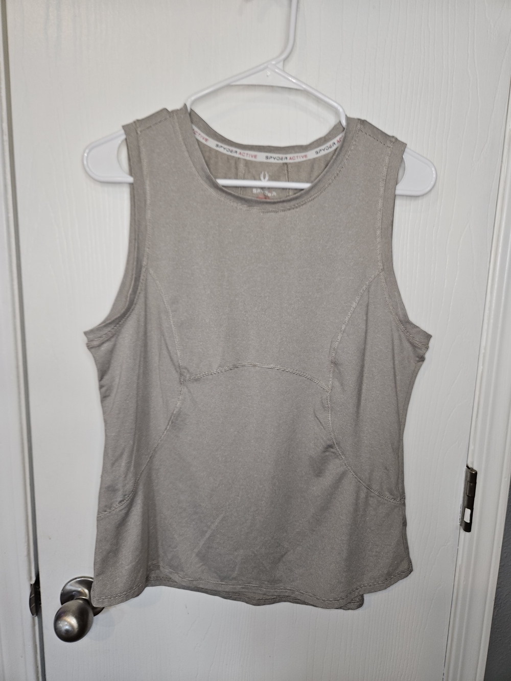 Spyder Women's Sleeveless Athletic Tank in Taupe Gray